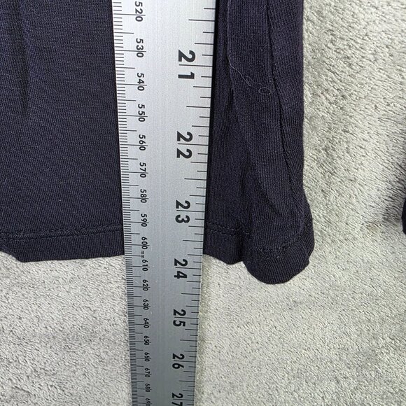 Womens Michael Kors Navy Blue Twist Front Top Long Sleeve Rayon Stretch Size M - Picture 6 of 9